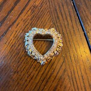 Vintage Olivia Dar Silk Sparkle Heart Brooch